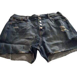 Gap Factory Womens Mid-Rise Distressed Denim Shorts Size 14/32Cotton Blend NWT